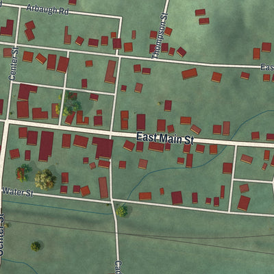 Second close-up of the map of Jewett, Ohio print showing more streets and buildings