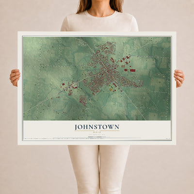 Map of Johnstown, Ohio, 24 x 36 inch unframed archival matte print