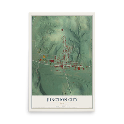 Map of Junction City, Ohio, 12 x 18 inch unframed archival matte print