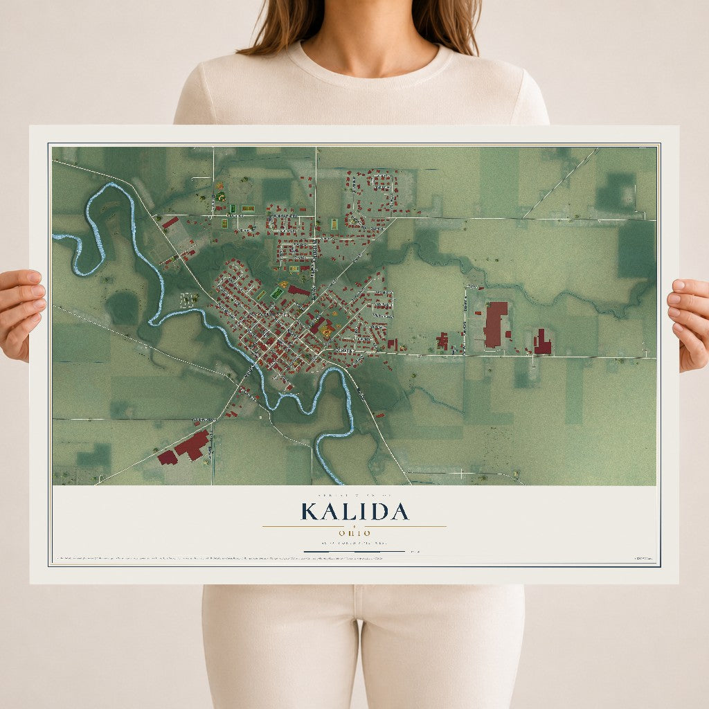Map of Kalida, Ohio, 18 x 24 inch unframed archival matte print