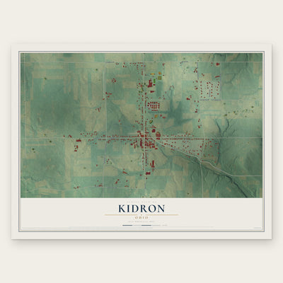 Kidron, Ohio map print, the full design