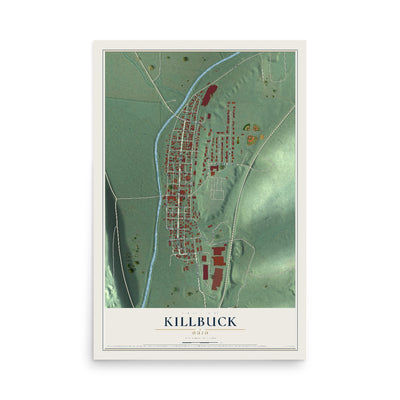 Map of Killbuck, Ohio, 12 x 18 inch unframed archival matte print