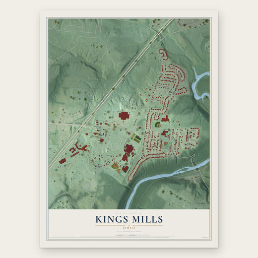 Kings Mills, Ohio map print, the full design