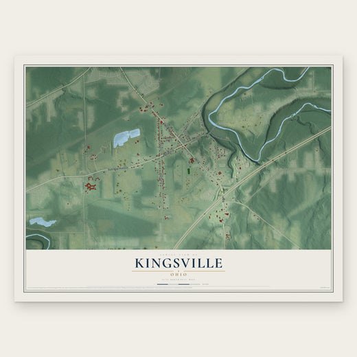 Kingsville, Ohio map print, the full design