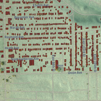 Close-up of the map of Kinsman, Ohio print showing street and building detail
