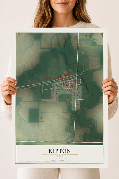 Map of Kipton, Ohio, 18 x 24 inch unframed archival matte print