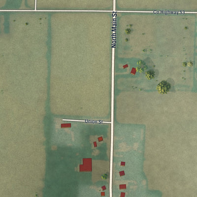 Second close-up of the map of Kirby, Ohio print showing more streets and buildings