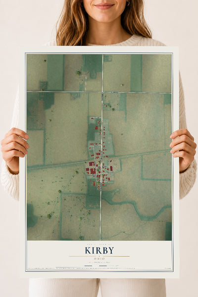 Map of Kirby, Ohio, 18 x 24 inch unframed archival matte print