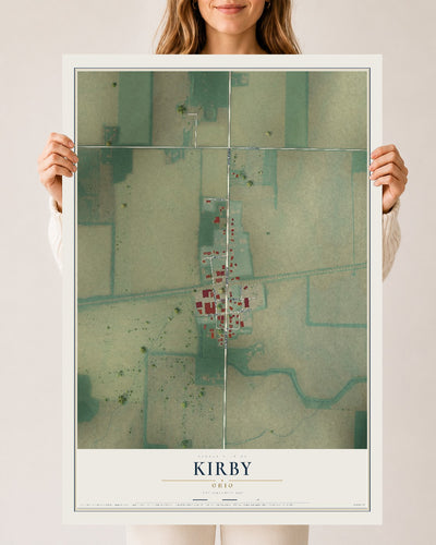 Map of Kirby, Ohio, 24 x 36 inch unframed archival matte print