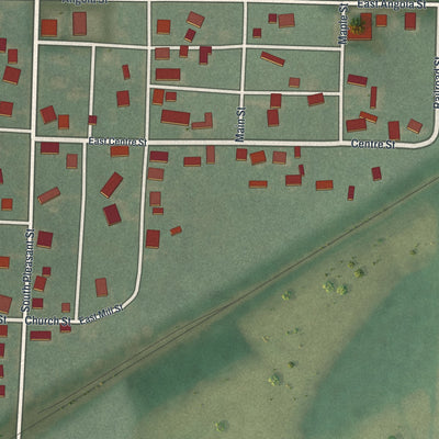 Close-up of the map of Kunkle, Ohio print showing street and building detail