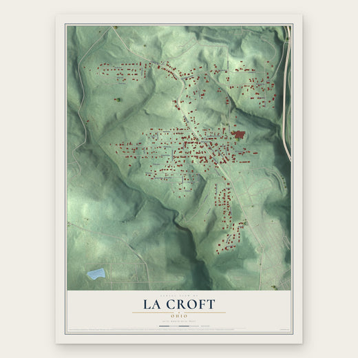 La Croft, Ohio map print, the full design