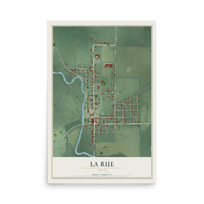 Map of La Rue, Ohio, 12 x 18 inch unframed archival matte print
