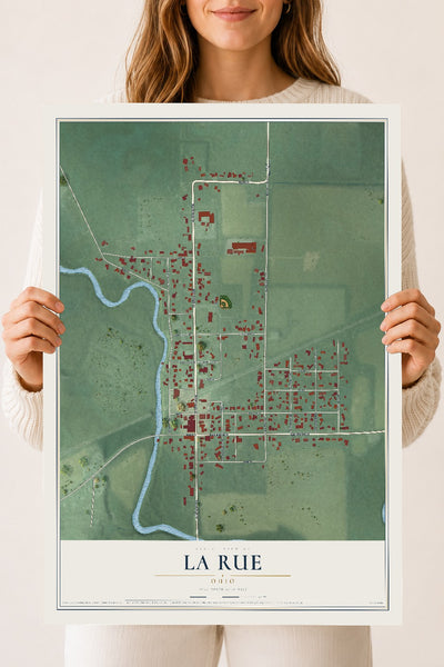 Map of La Rue, Ohio, 18 x 24 inch unframed archival matte print