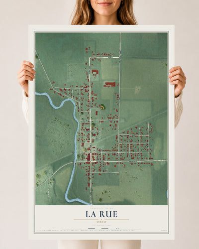 Map of La Rue, Ohio, 24 x 36 inch unframed archival matte print