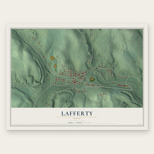 Lafferty, Ohio map print, the full design