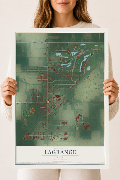 Map of LaGrange, Ohio, 18 x 24 inch unframed archival matte print