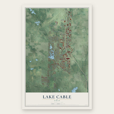Lake Cable, Ohio map print, the full design