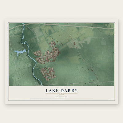 Lake Darby, Ohio map print, the full design