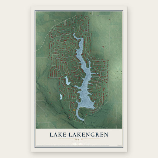 Lake Lakengren, Ohio map print, the full design