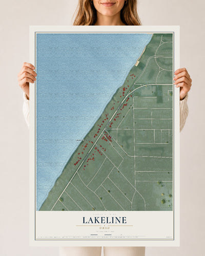 Map of Lakeline, Ohio, 24 x 36 inch unframed archival matte print