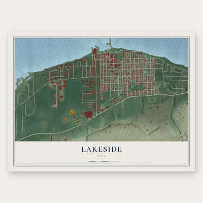 Lakeside, Ohio map print, the full design