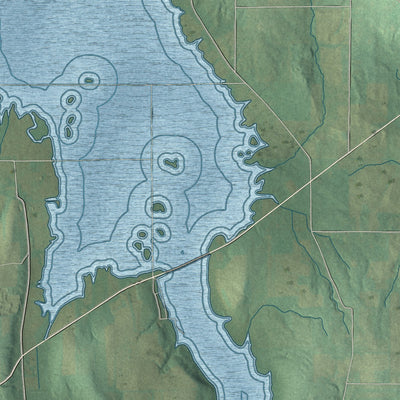 Close-up of the map of Lakeville, Ohio print showing street and building detail