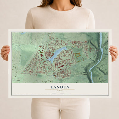 Map of Landen, Ohio, 12 x 18 inch unframed archival matte print