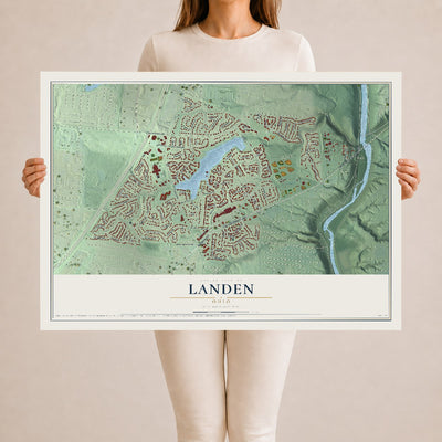 Map of Landen, Ohio, 24 x 36 inch unframed archival matte print
