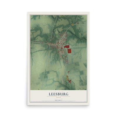 Map of Leesburg, Ohio, 12 x 18 inch unframed archival matte print
