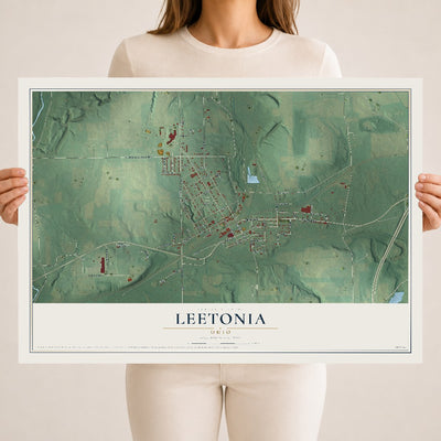 Map of Leetonia, Ohio, 18 x 24 inch unframed archival matte print
