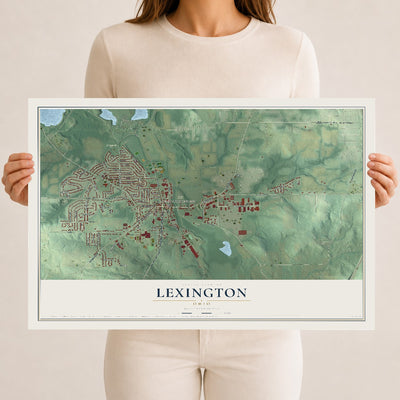 Map of Lexington, Ohio, 12 x 18 inch unframed archival matte print