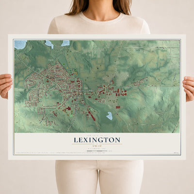 Map of Lexington, Ohio, 18 x 24 inch unframed archival matte print