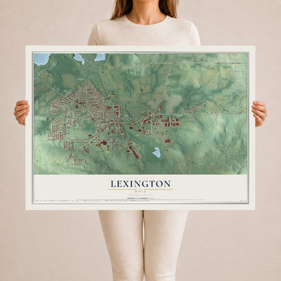 Map of Lexington, Ohio, 24 x 36 inch unframed archival matte print