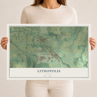 Map of Lithopolis, Ohio, 12 x 18 inch unframed archival matte print