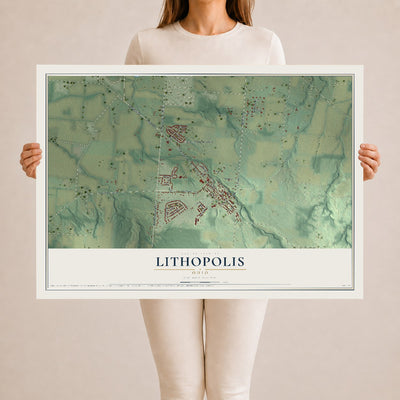 Map of Lithopolis, Ohio, 24 x 36 inch unframed archival matte print