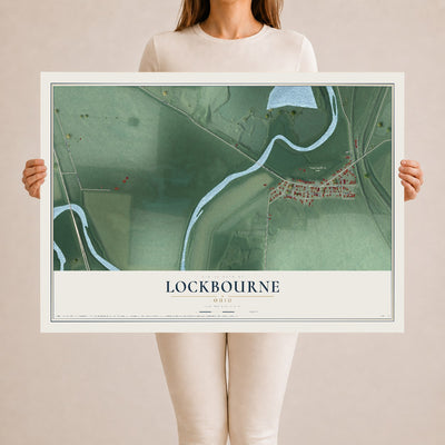 Map of Lockbourne, Ohio, 24 x 36 inch unframed archival matte print