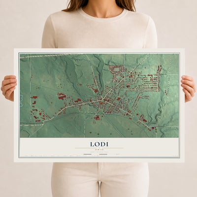 Map of Lodi, Ohio, 12 x 18 inch unframed archival matte print