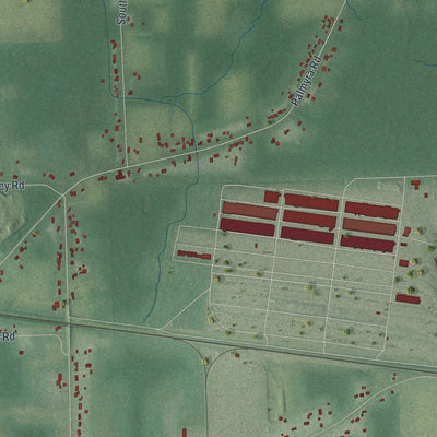 Second close-up of the map of Lordstown, Ohio print showing more streets and buildings