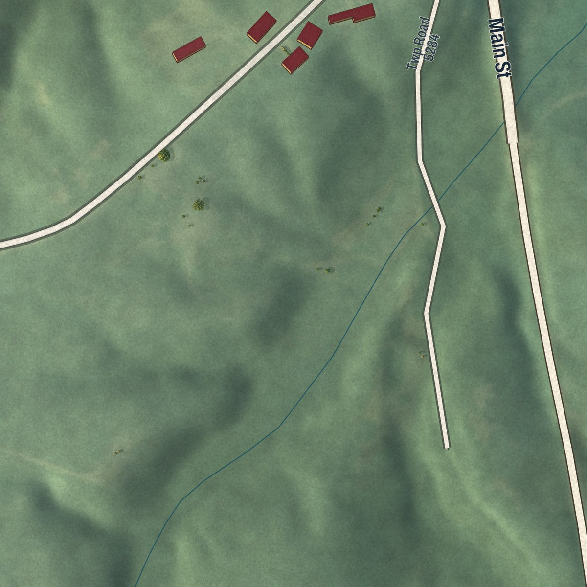 Second close-up of the map of Lore City, Ohio print showing more streets and buildings