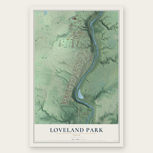Loveland Park, Ohio map print, the full design