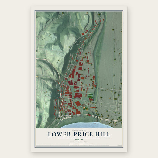 Lower Price Hill, Ohio map print, the full design