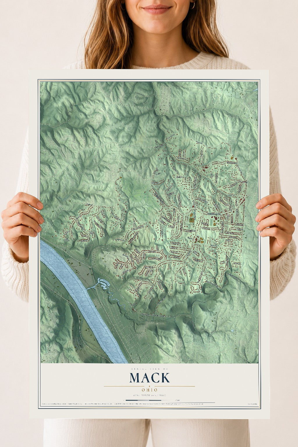 Map of Mack, Ohio, 18 x 24 inch unframed archival matte print