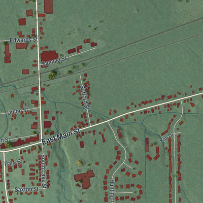 Second close-up of the map of Madison, Ohio print showing more streets and buildings