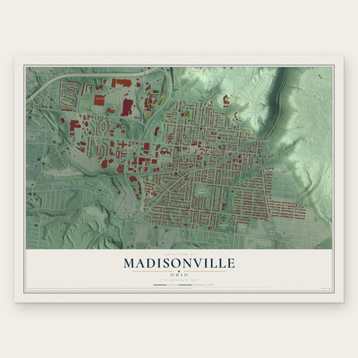 Madisonville, Ohio map print, the full design