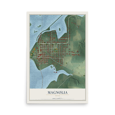Map of Magnolia, Ohio, 12 x 18 inch unframed archival matte print