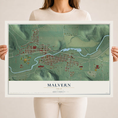 Map of Malvern, Ohio, 18 x 24 inch unframed archival matte print