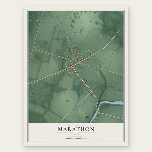 Marathon, Ohio map print, the full design