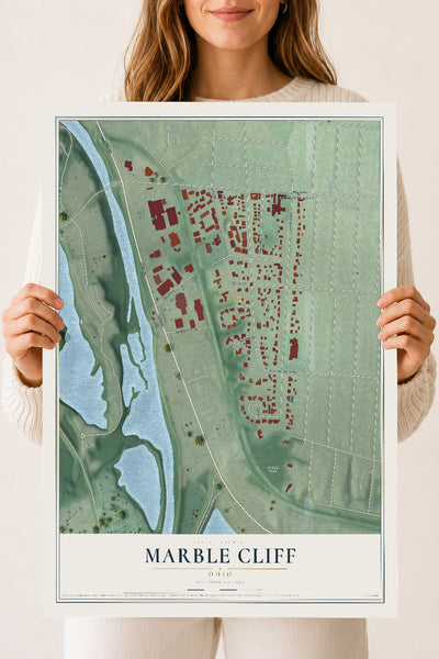 Map of Marble Cliff, Ohio, 18 x 24 inch unframed archival matte print