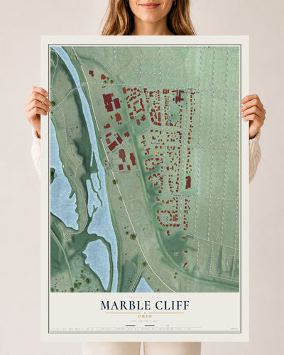 Map of Marble Cliff, Ohio, 24 x 36 inch unframed archival matte print