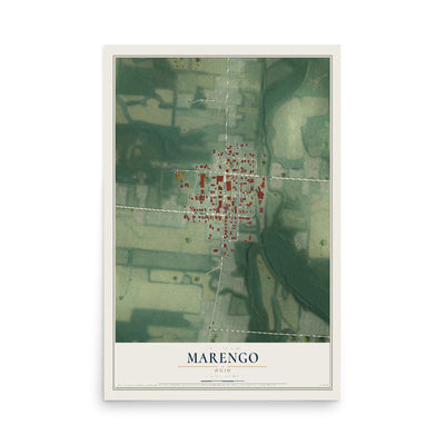 Map of Marengo, Ohio, 12 x 18 inch unframed archival matte print
